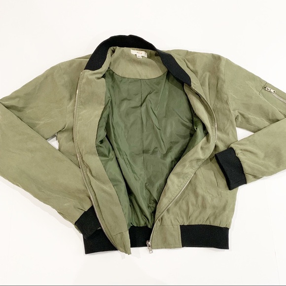 Mine Olive Green Bomber Jacket Size Small - Picture 2 of 4